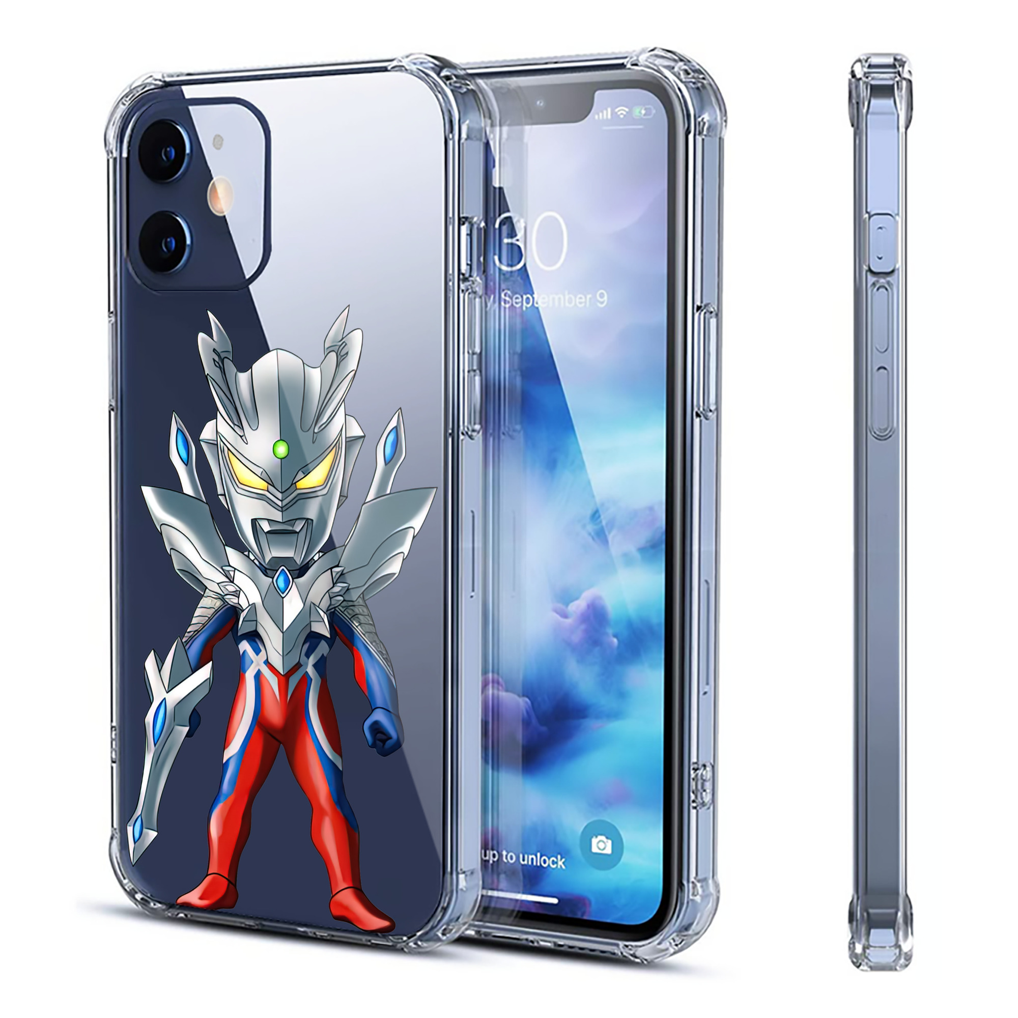 （画像用） ウルトラマン Ultraman 【iPhone 12シリーズ対応】透明スマホケース（クリアソフトケース）
